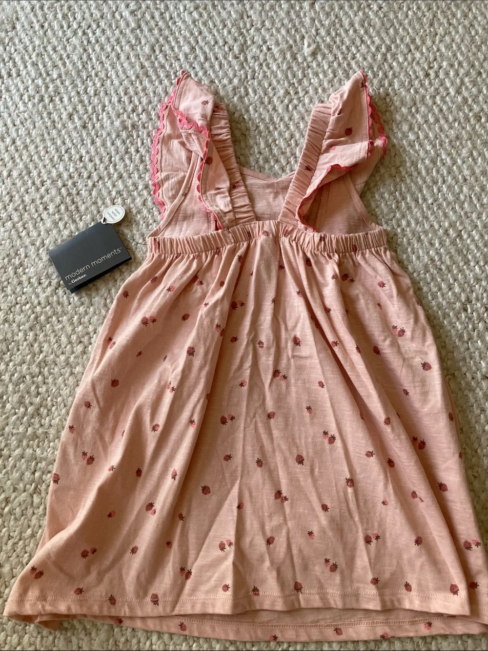 NWT 100% Cotton strawberry Gerber Pink Floral Ruffle Sundress